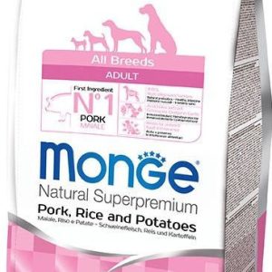 Monge spec. line adult sausas pašaras suaugusiems šunims su kiauliena, ryžiais ir bulvėmis 2,5kg