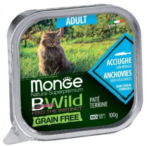 0000979 m12874 monge bwild cat grain free adult anchovies anciuviai and vegetables 100 g
