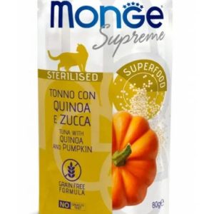 Monge SUPREME - Cat Wet Pouches Tuna with quinoa and pumpkin - Sterilised 80g