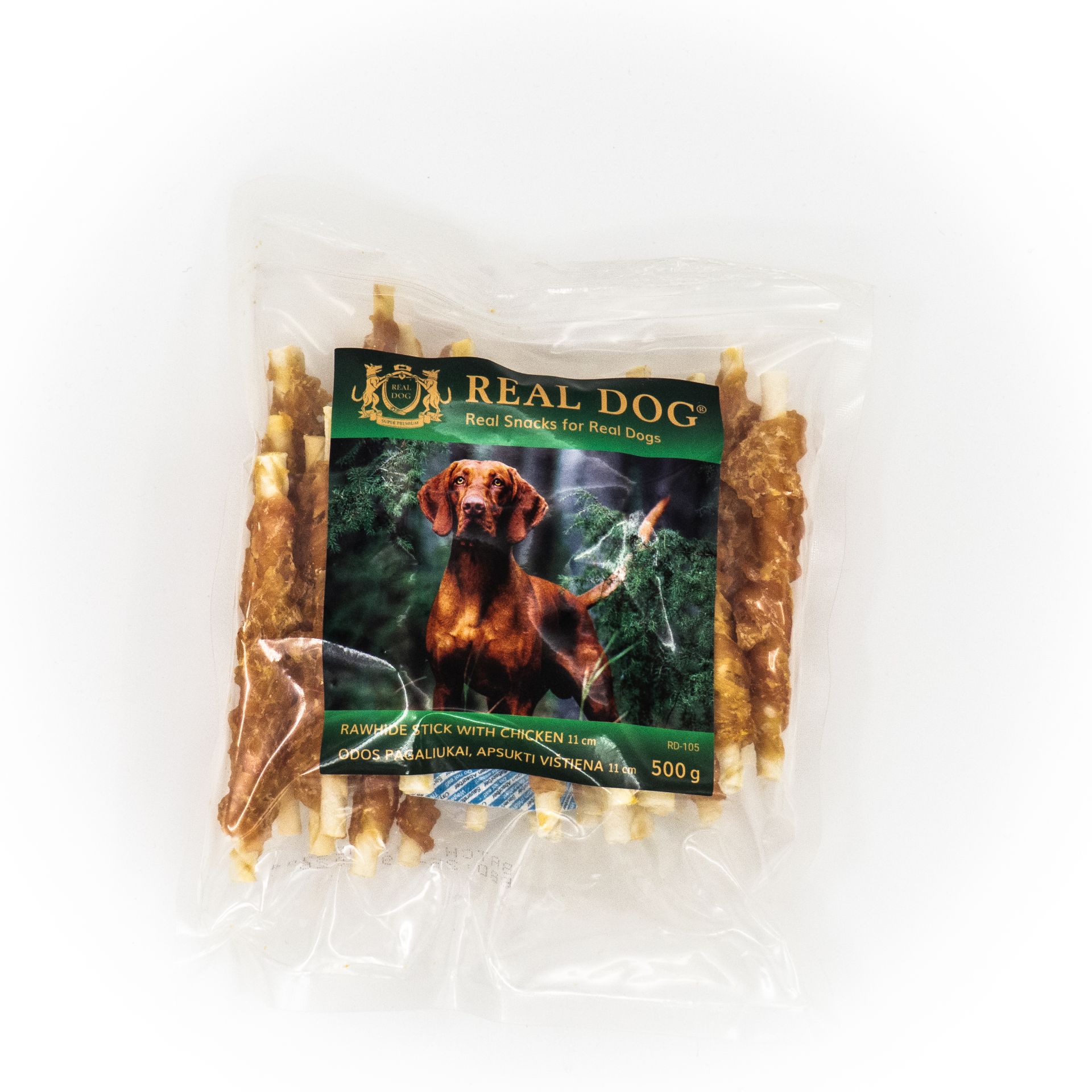 0005007 rd 105 real dog snacks odos pagaliukai apsukti vistiena 11cm 500g