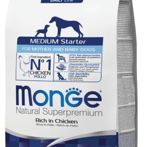 0005158 m11600 monge dry dog medium starter 15 kg