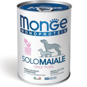 0005161 m14427 monge monoproteico solo wet dog pate 100 pork 400 g