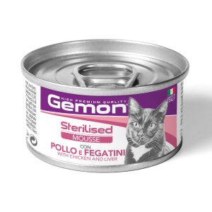 0005206 g01039 gemon wet cat mousse sterilised chickenliver 85 g pak24