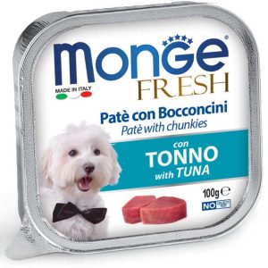 0005821 m13017 monge fresh wet dog pate chunkies tuna 100 g