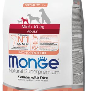 Monge mini adult sausas pašaras (lašiša ir ryžiai) 2,5kg