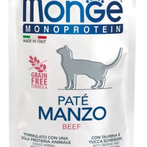 Monge Monoprotein Sterilised begrūdis konservuotas pašaras stertilizuotoms katėms su jautiena 85g