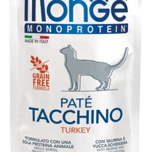 0005876 m13734 monge monoprotein cat pouches pate adult turkey 85 g 28