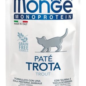 0005877 m13727 monge monoprotein cat pouches pate kitten trout 85 g 28