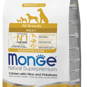 Monge adult sausas pašaras (vištiena, ryžiai, bulvės) 12kg