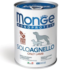 0005900 m14236 monge monoproteico solo wet dog pate 100 lamb 400 g