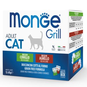 0005919 m17534 monge grill mix cat adult rabbitlamb 85gx12