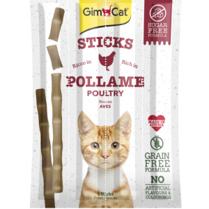 GimCat Sticks begrūdės lazdelės, su paukštiena (4 vnt)