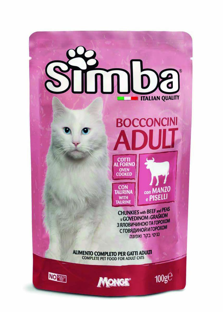 0006017 s09348 simba wet cat pouch chunkies beef peas 100 g