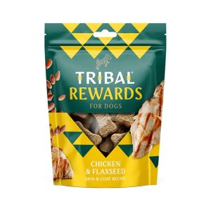 Sausainiai šunims su vištiena ir linų sėmenimis – Chicken & Flaxseed, 125 g – Tribal Rewards“