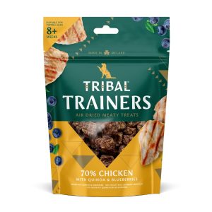 Vištienos ir mėlynių skanėstai dresūrai šunims – Chicken & Blueberry Trainers, 80 g – Tribal