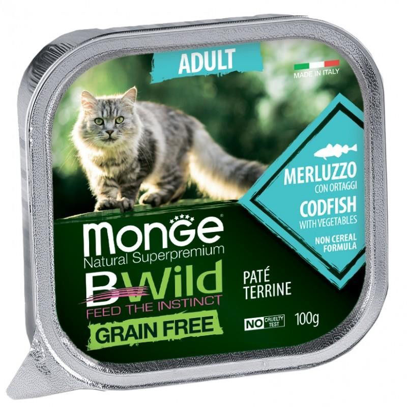 0000978 m12867 monge bwild cat grain free adult pate codfish menke and vegetables 100 g