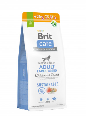 Brit Care Sustainable Adult Large Breed Chicken&Insect sausas pašaras šunims su vištiena ir vabzdžiais 12 + 2 kg