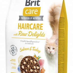 Brit Care Cat Haircare with Raw Delights sausas pašaras katėms 2 kg