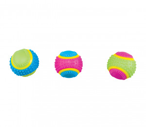 Žaislas guminis kamuoliukas jautienos skonio, su varpeliu, cypsintis 6cm