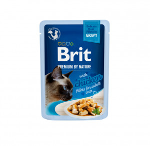 Brit Premium Cat Delicate konservuotas pašaras katėms maiš. Chicken in Gravy 85 g