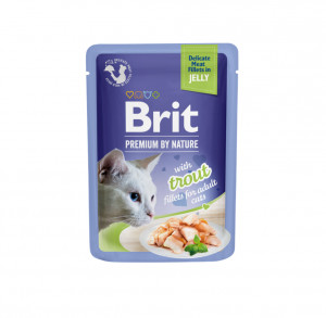 Brit Premium Cat Delicate konservuotas pašaras katėms maiš. Trout in Jelly 85 g