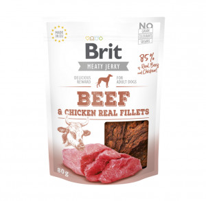 Brit Jerky Beef&Chicken Fillets skanėstas 80 g