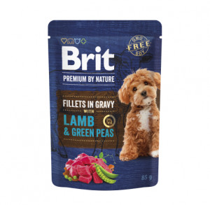Brit Premium by Nature konservuotas pašaras šunims maiš. Lamb&Green Peas in Gravy 85 g