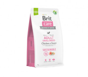 Brit Care Sustainable Adult Small Breed Chicken&Insect sausas pašaras šunims su vištiena ir vabzdžiais 3 kg