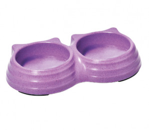 Record bambukinis violetinis dubenėlis katėms 150+150ml AKVANAMAI