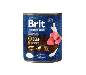 Brit Premium by Nature konservuotas pašaras šunims Beef with Tripes 400 g
