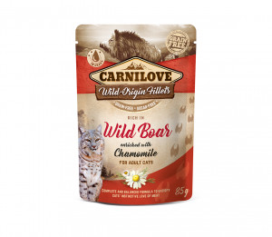 Carnilove konservuotas pašaras katėms maiš. Wild Boar Chamomile 85 g