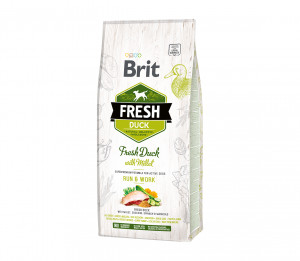 Brit Fresh Duck with Millet Active Run&Work sausas pašaras šunims 12 kg