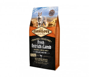 Carnilove Fresh Ostrich&Lamb for small breed sausas pašaras šunims 6 kg (galiojimas iki 2026.05.30)