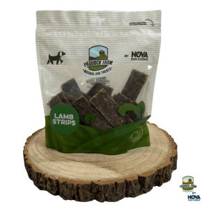 Ėrienos juostelės skanėstas šunims – Lamb Strips, 500 g – Paddock Farm