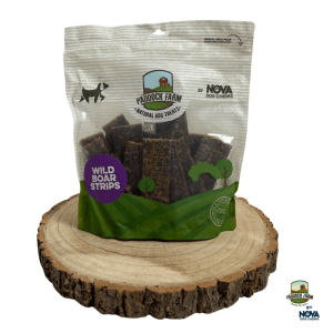 Šernienos juostelės skanėstas šunims – Wild Boar Strips, 500 g – Paddock Farm