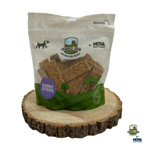 Triušienos juostelės skanėstas šunims – Rabbit Strips, 500 g – Paddock Farm