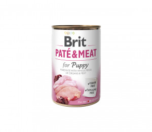 Brit Care konservuotas pašaras šunims Chicken&Turkey Pate&Meat for Puppy 400 g