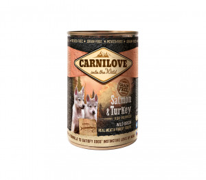 Carnilove konservuotas pašaras šunims Wild Meat Salmon&Turkey for Puppies 400 g