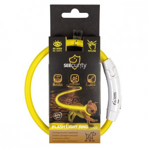SEEcurity geltonas šviečiantis antkaklis 35cm
