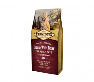 Carnilove Lamb&Wild Boar Adult Cat Sterilised sausas pašaras katėms 0,4 kg