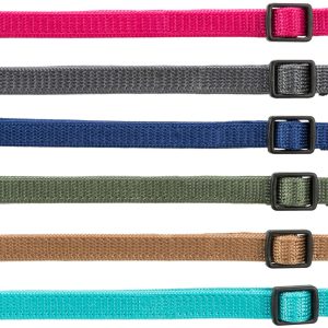 Trixie Junior Antkaklių kompl., M–L 22–35 cm/10 mm, 6 vnt. fuksija, grafito, ind (pak.4)