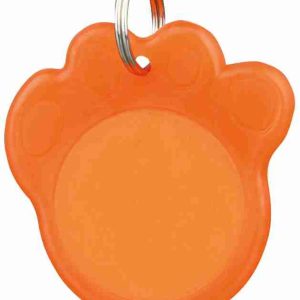 pakabukas, atspind. šviesą, 3.5 cm, oranžinis fosforescuojantis su adreso lauku