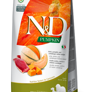 FARMINA N&D PUMPKIN - DOG Dry Duck&Cantaloupe ADULT MEDIUM MAXI 12 kg