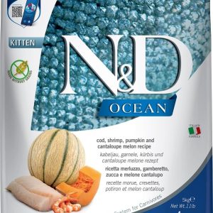 FARMINA N&D OCEAN - CAT Dry Cod Shrimp Pumpkin&Cantaloupe KITTEN 5 kg