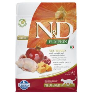 FARMINA N&D PUMPKIN - CAT Dry Quail&Pomegr NEUTERED ADULT 300 gr