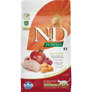 FARMINA N&D PUMPKIN - CAT Dry Quail&Pomegr NEUTERED ADULT 1,5 kg