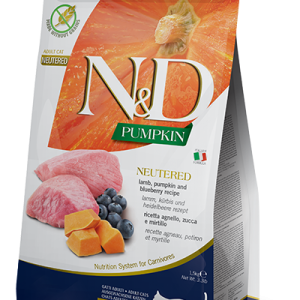 FARMINA N&D PUMPKIN - CAT Dry Lamb&Blueberry NEUTERED ADULT 1,5 kg