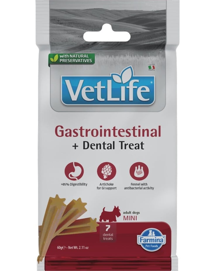 FARMINA VET LIFE - DOG TREAT - GASTROINTESTINAL ADULT MINI 60 g