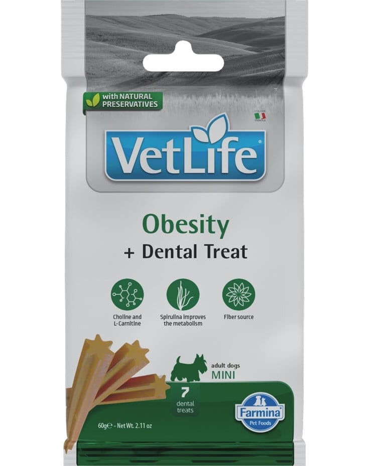 FARMINA VET LIFE - DOG TREAT - OBESITY ADULT MINI 60 g