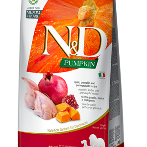 FARMINA N&D PUMPKIN - DOG Dry Quail&Pomegr ADULT MEDIUM MAXI 12 kg
